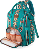 Wrangler Aztec Backpack Organized Daypack Travel Baby Bag with Stroller Strap and Side Bottle Pockets by TinyTreasures Baby Boutique