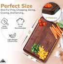 Handcrafted Walnut Wood Cutting Board 12x8, Non Toxic Kitchen Chopping Board with Juice Groove Charcuterie Serving Board, Eco & Knife Friendly Small Wooden Cutting Boards for Kitchen, Restaurant Use by CozyNest Decor