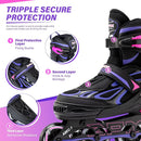 2PM SPORTS Vinal Girls Adjustable Flashing Inline Skates, All Wheels Light Up, Fun Illuminating Skates for Kids Men Adult Women and Boys by TinyTreasures Baby Boutique