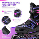 2PM SPORTS Vinal Girls Adjustable Flashing Inline Skates, All Wheels Light Up, Fun Illuminating Skates for Kids Men Adult Women and Boys by TinyTreasures Baby Boutique