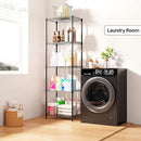 5 Tiers Shelf Metal Storage Shelves Wire Rack Closet Organizers with Wheel for Garage Kitchen Bathroom Laundry Black 11.8" D x 17.7" W x 55" H by CozyNest Decor