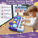 Mostop Toddler Musical Toys 5 in 1 Piano Keyboard Xylophone Drum with Microphone, DJ Table Instruments Learning Toys with Lights for Boys Girls Age 2-5, Kids Piano Drum Set Christmas Birthday Gift by TinyTreasures Baby Boutique