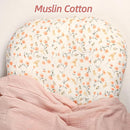 Hooyax Baby Lounger Cover 2 Pack - 100% Muslin Cotton Newborn Lounger Pillow Covers Only, Soft Breathable Infant Lounger Cover with Reinforced Stitching, Fits Most Standard Baby Loungers (Pink Floral) by TinyTreasures Baby Boutique