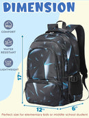 BLUEFAIRY Kids Backpack for Boys Elementary Primary Middle School Bags for Childs Book Bags Bookbags Lightweight Padded Straps Back to School Mochilas para Niños 17" Black/Blue by TinyTreasures Baby Boutique