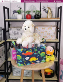 Rectangular Storage Basket Fabric Organizer Bin for Toys,Books,Clothes,Gifts,Pets-Perfect for Home,Office,Nursery,Dorm,Shelf(Rec Forest Dinosaurs) by TinyTreasures Baby Boutique
