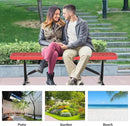 6 Feet Heavy Duty Metal Park Bench for Outside, Outdoor Bench with Portable Frame, Commercial Benches for Shopping Mall, Store, Park, Patio, Deck, Red by GreenHaven Gardens