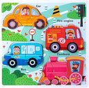 Wooden Puzzles for Toddlers 2-4 ，Vehicle & Dinosaur Toddler Puzzles Age 2-3，Toddler Toys for 2 3 Years Old Girls Boys，Montessori Learning Gifts for 2-3 by TinyTreasures Baby Boutique