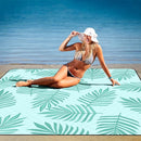 Picnic Blankets Waterproof Sandproof, 79''x79'' Extra Large Foldable & Portable Beach Blanket, 3-Layer Fabric Outdoor Mat for Family Camping, Park, Travel, Grass Lawn, Adults & Kids-Tropical Fern by TinyTreasures Baby Boutique