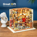 Rolife DIY Miniature House Kit Sam's Study, Tiny House Kit for Adults to Build, Mini House Making Kit with Furnitures, Halloween/Christmas Decorations/Gifts for Family and Friends (Sam's Bookstore) by TinyTreasures Baby Boutique
