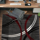 Rugshop Modern Wavy Circles Design Area Rug 4' x 6' Red by TinyTreasures Baby Boutique