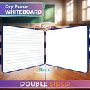 SCRIBBLEDO Magnetic Dry Erase Board, Double Sided 9" x 12" Small White Board, Ruled - Blank Blue Framed Mini Dry Erase Board, Portable Whiteboard for Kids, Great for School, Home & Remote Learning by TinyTreasures Baby Boutique