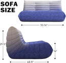 Bean Bag Chair, Loveseat Fireside Chair Bean Bag Sofa Large Bean Bag Chair for Adults, 2 Seater Bean Bag Chairs for Teens with High Density Comfortable Foam, Bean Bag for Living Room (Blue&White) by CozyNest Decor