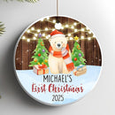 Personalized Baby’s First Christmas Ornament 2025 - Custom Newborn Keepsake - Sweet Gift for New Parents Mom Dad - Bear Themed Babies Ornament - Sweet Gift for Family Welcoming New Baby by TinyTreasures Baby Boutique