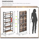 4NM 5 Tiers No Assembly Book Shelves, 51.2" H Folding Bookshelf Bookcase Open Industrial Foldable Shelves for Bedroom, Living Room, Home Office - Rustic Brown Black by CozyNest Decor