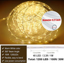 100ft 1200 LED Rope Lights Outdoor, Connectable Warm White Rope Lights Plug in, Outdoor String Lights Waterproof Decorative Lighting for Deck Patio Backyard Garden Pool Camping Room Indoor Décor by TinyTreasures Baby Boutique