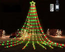 BlcTec Outdoor Christmas Decorations, 352 LED Christmas Star Lights with 9 Strands 11.7ft Waterfall Christmas Tree Lights, 8 Modes, Waterproof, Timer for Yard Patio Xmas Décor, Flowing Red and Green by GreenHaven Gardens