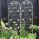 2 Pack Metal Garden Trellis 86.7" H Garden Fence Rustproof Trellis Cream White for Climbing Plants Support Roses Flower Cucumber Outdoor Lawn, Cream White by GreenHaven Gardens