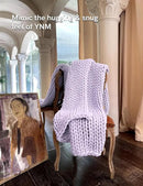 YnM Chunky Throw Blanket, Medium-Weight, Hand Knitted, Skin Friendly, Ventilated and Breathable, Machine Washable, Home Décor Piece for Couch, Sofa and Bed (Iris Lavender, 40x50 Inch) by CozyNest Decor