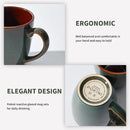 Coffee Mug 16 oz, Ceramic Coffee Mugs Set of 4, Reactive Glaze Mug for Latte/Tea/Cappuccino, Large Stackable Mug Set for Men, Women, Dad, Mom, Dishwasher & Microwave Safe, Brown Green by CozyNest Decor
