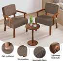 Accent Chair Set of 2 with Table, Living Room Chairs with Soft Seat & Armrests for Living Room Bedroom Reading Room Waiting Room (Brown), (AC01) by CozyNest Decor