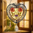 KY&BOSAM Heart Suncatcher Crystal Tree of Life Stained Glass Panles Real Flower Hangings for Windows Home Garden Outside Wind Chime Decor Birthday Gifts for Women Mother`s Day Christmas Ornament by GreenHaven Gardens