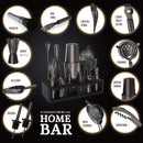 Highball & Chaser 13-Piece Gunmetal Black Stainless Steel Boston Cocktail Shaker Bar Tool Set with Mixology Bartender Kit Accessories by CozyNest Decor