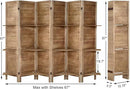 Room Divider with Shelves, Privacy Screen, Room Dividers and Folding Privacy Screens, 6 Panel Wood Temporary Wall Partition Separation Separator, Brown by CozyNest Decor