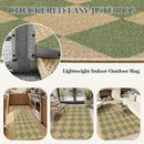 Lahome Checkered Green Runner Rug, 2x8 Carpet Runners for Hallway 8ft Non Slip Entryway Rug, Farmhouse Checkerboard Non Shedding Kitchen Mats for Floor Laundry Corridor by CozyNest Decor