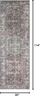 Loloi Layla Collection LAY-06 Taupe/Stone 2'-6" x 9'-6" .13" Thick Runner Rug, Soft, Durable, Vintage Inspired, Distressed, Low Pile, Non-Shedding, Easy Clean, Printed, Living Room Rug by CozyNest Decor
