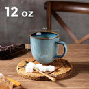 AmorArc 12oz Coffee Mugs, Ceramic Coffee Mugs set of 6 for Man, Woman, Dad, Mom, Modern Coffee Mugs with handle for Latte/Cappuccino/Milk/Cocoa. Dishwasher&Microwave Safe, Ocean Blue by CozyNest Decor
