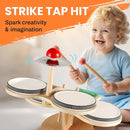 iPlay, iLearn Toddler Wooden Drum Set, Kids Musical Instruments Toy, 8 in 1 Percussion Drum Kit W/Xylophone Cymbal, Baby Montessori Learning Birthday Gifts for 18 Month, 2 3 4 5 6 Year Old Boy Girl by TinyTreasures Baby Boutique