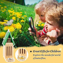 Butterfly House and Feeder for Outside, Wooden Butterfly House for Garden, Natural Butterfly Habitat with Butterfly Puddler on The Floor or Hanging on Tree Wall by GreenHaven Gardens