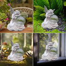 Fairy Garden Statue ，Solar Garden Decor ，Fairy Statue Outdoor with Glass Ball ，Waterproof Outdoor Decor，Suitable for Yard, Lawn ，Ideal for Holiday Giving (Left) by CozyNest Decor