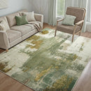Kelarea Living Room Rug, 4x6 Rug Modern Abstract Washable Rugs Green Faux Wool Vintage Carpets, Non Slip Rugs for Bedroom, Dining Room, College Dorm, Kids Playroom, Home Office by TinyTreasures Baby Boutique