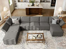 Belffin Modular Sectional Sleeper Sofa Bed Convertible Sectional Couches for Living Room. Light Grey Couch by CozyNest Decor