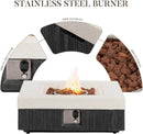 COSIEST 35" Outdoor Propane Fire Pit Table Square Gas Fire Pit Table with Concrete & Wood Grain Design, 50000BTU CSA Certified Electronic Ignition Fire Tables for Patio, Backyard, Garden Heating by GreenHaven Gardens
