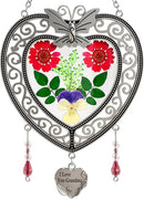 KY&BOSAM Tree of Life Heart Suncatcher I Love You Grandma Butterfly Hangings for Windows Suncatcher with Pressed Real Flower Heart and Charm Birthday Gifts for Women Mothers Day Christmas Ornament by GreenHaven Gardens