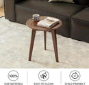 100% Solid Oak Round Side Table Set of 2, Small Bedside Table for Small Spaces, Living Room End Table with Stable Frame, Modern Nightstand for Bedroom Couch(Walnut, 17.71" D x 19.68" H) by CozyNest Decor