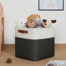 DULLEMELO Set Of 4 Cube Storage Bins, Fabric Storage Basket for Shelves Closet Nursery Toy Storage, 12 Inch Collapsible Fabric Bins for Toy Book Magazine Towel Organizers(4 Pack - 12" White&Black) by TinyTreasures Baby Boutique