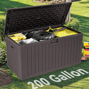 YITAHOME 200 Gallon Extra Large Deck Box, Double-Wall Resin Outdoor Storage Box with Flexible Divider for Patio Cushions Pool Supplies Garden Tools, 990 lbs Load Capacity, Lockable (Brown) by CozyNest Decor