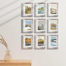 Vittanly 5x7 Picture Frames Set of 9, Shatter Resistant Plexiglass, Display 4x6 Pictures with Mat or 5x7 without Mat, Photo Frames for Wall or Tabletop, Engineered Wood, Distressed White by CozyNest Decor