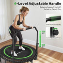 BCAN 40"/48" Mini Rebounder Trampoline for Adults with Bar, 450/550LBS Fitness Trampoline with Bungees, Adjustable Handle, Stable & Quiet, Indoor Outdoor, Whole-Body Workout & Relaxation at Home by TinyTreasures Baby Boutique