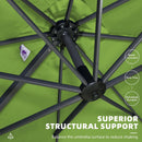 PURPLE LEAF 10' X 13' Patio Umbrella Outdoor Cantilever Rectangle Umbrella Aluminum Offset Umbrella with 360-degree Rotation for Garden Deck Pool Patio Apple Green by GreenHaven Gardens
