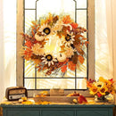 Fall Wreaths for Front Door Decor - Walasis 20 Inch Thanksgiving Wreath with Maple Leaves White Pumpkin Daisy Sunflower Wreath Autumn Harvest Decorations for Table Front Porch by CozyNest Decor