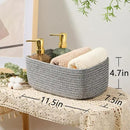 Small Storage Baskets for Organizing | Closet Organizer Bins | Shelf Toy Basket | Woven Rope Baskets | Cube Decorative Box | Shallow Basket | 11.5x7.5x4.7” | 3 Packs Mixed Grey by CozyNest Decor