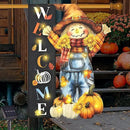 Thanksgiving Lighted Garden Flag, Solar Fall Outdoor Decor Yard Flag,8 Modes Led Scarecrow Flag,28x40 Double Sided Maple Leaf Pumpkin Bird Decorations for Home Porch by CozyNest Decor