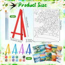 Blosssound 10 Set Pre Printed Canvas Pre Drawn Canvas Painting with Easel Kits 5" x 7" Outline Painting Panels for Beginners, DIY Craft Project, Party Favor, Home Decors(Four Seasons) by TinyTreasures Baby Boutique