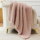 Esterra Chunky Knit Throw Blanket Newly Upgraded Heavy Tighter Version, Handmade Chenille Throw Super Soft, Thick Yarn Cable Knit Crochet Throw Blanket for Couch Bed Sofa, 50" x60, Coral Pink by CozyNest Decor