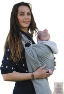Baby Sling Carrier – Breathable 100% Cotton Wrap for Infant Support, Ring Sling Baby Carrier – Adjustable Muslin Fabric, Baby Carrier Newborn to Toddler – Soft Chest Hold for Travel Dark Grey by TinyTreasures Baby Boutique