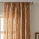Sutuo Home Boho Curtains 63 Inches Length for Kitchen Bedroom, Printed Cotton Linen Rod Pocket Rustic Farmhouse Bohemian Tassels Window Treatment, 1 Panel 59" W x 63" L, Terracotta Stripe Florals by CozyNest Decor